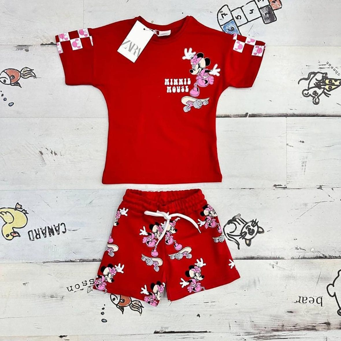 Ensemble fille imprimé Zara  rouge mickey