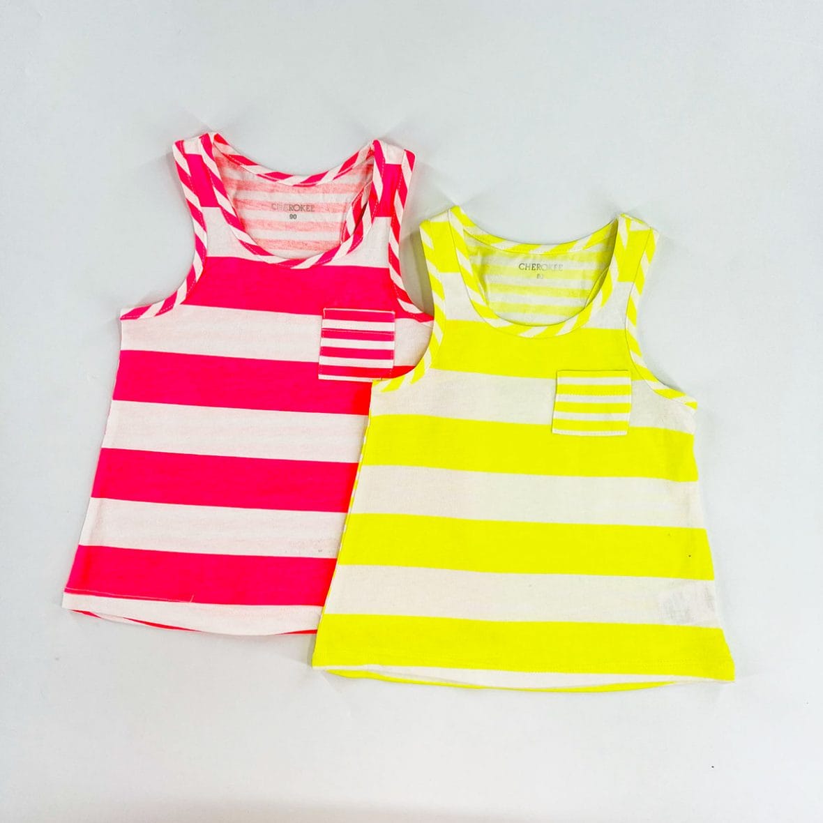 Débardeur pour fille à rayures fluo