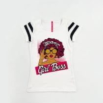 T-shirt fille girl blanc