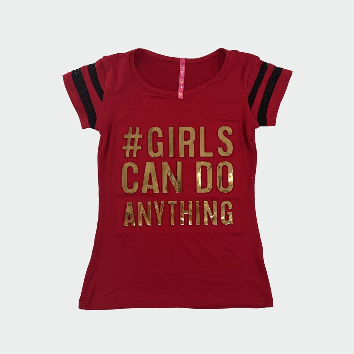 T-shirt fille girl bordeau