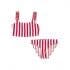Maillot fille rouge a rayures