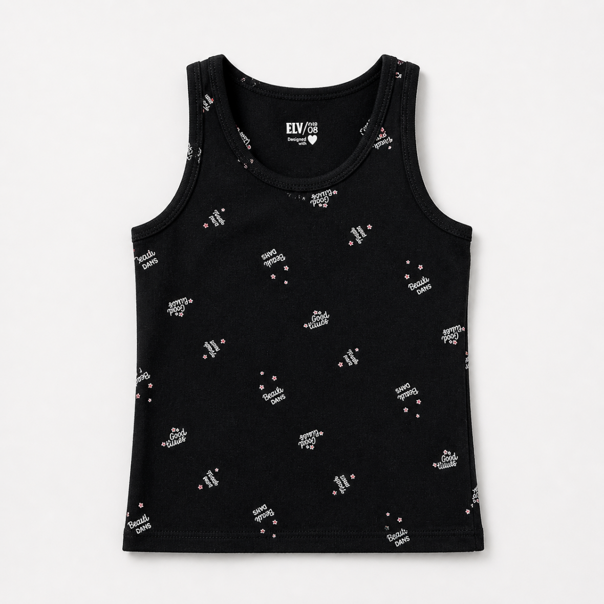 Débardeur pour fille motif flamand rose 100% coton
