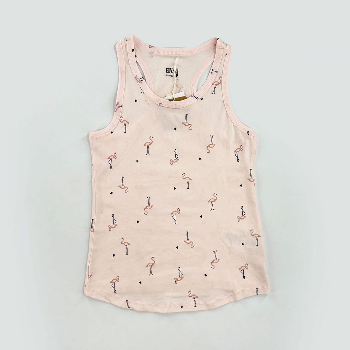 Débardeur pour fille motif flamand rose 100% coton