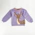 Pull en laine mauve motif gazelle