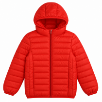 Doudoune rouge matelassée à capuche