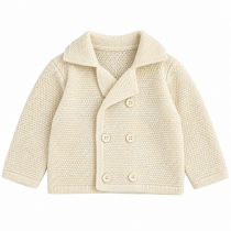 Gilet cardigan tricoté ivoire pour bébé