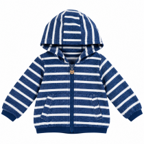 Veste à capuche rayée bleu marine pour enfant