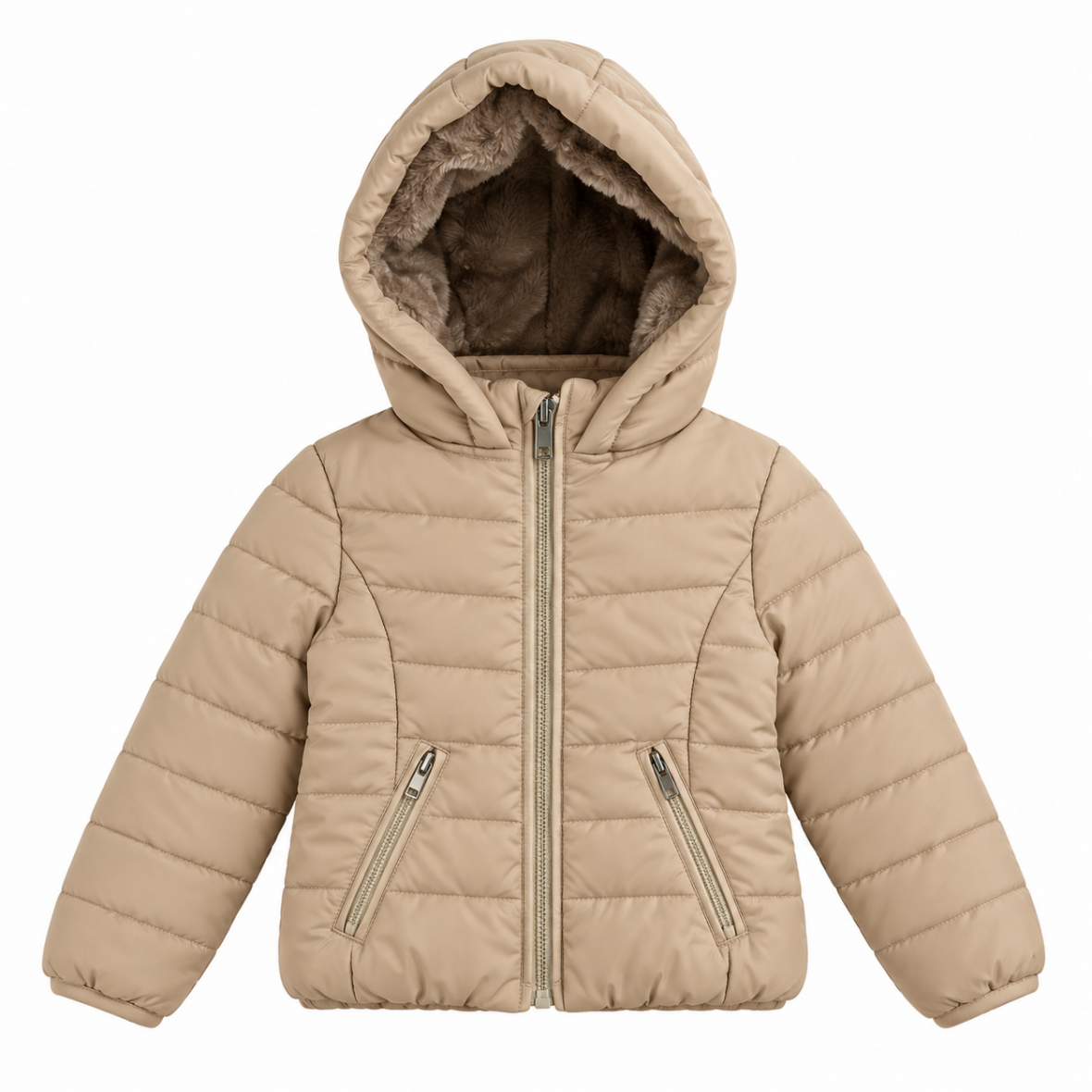 Veste d’hiver matelassée beige pour enfant