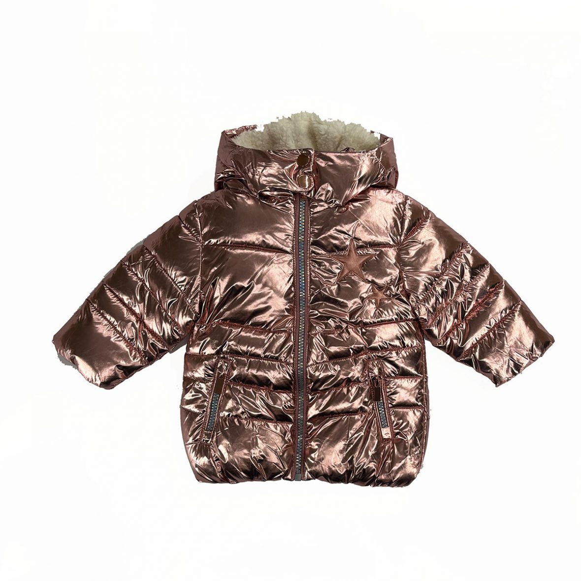Veste matelassée à capuche rose gold