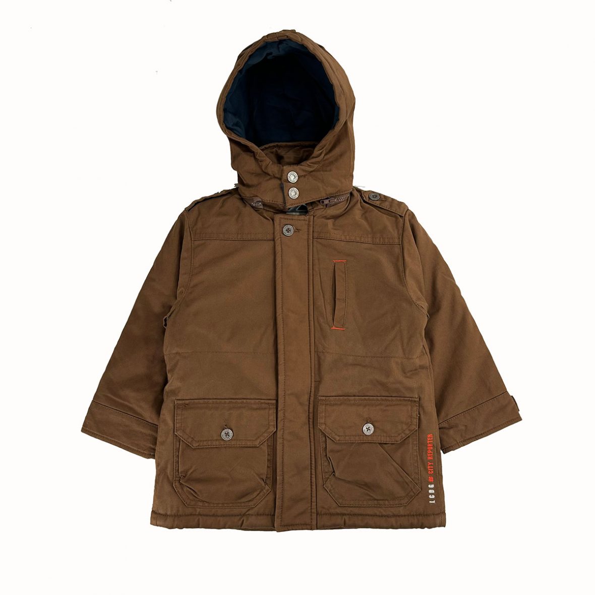 Parka marron à capuche pour garçon