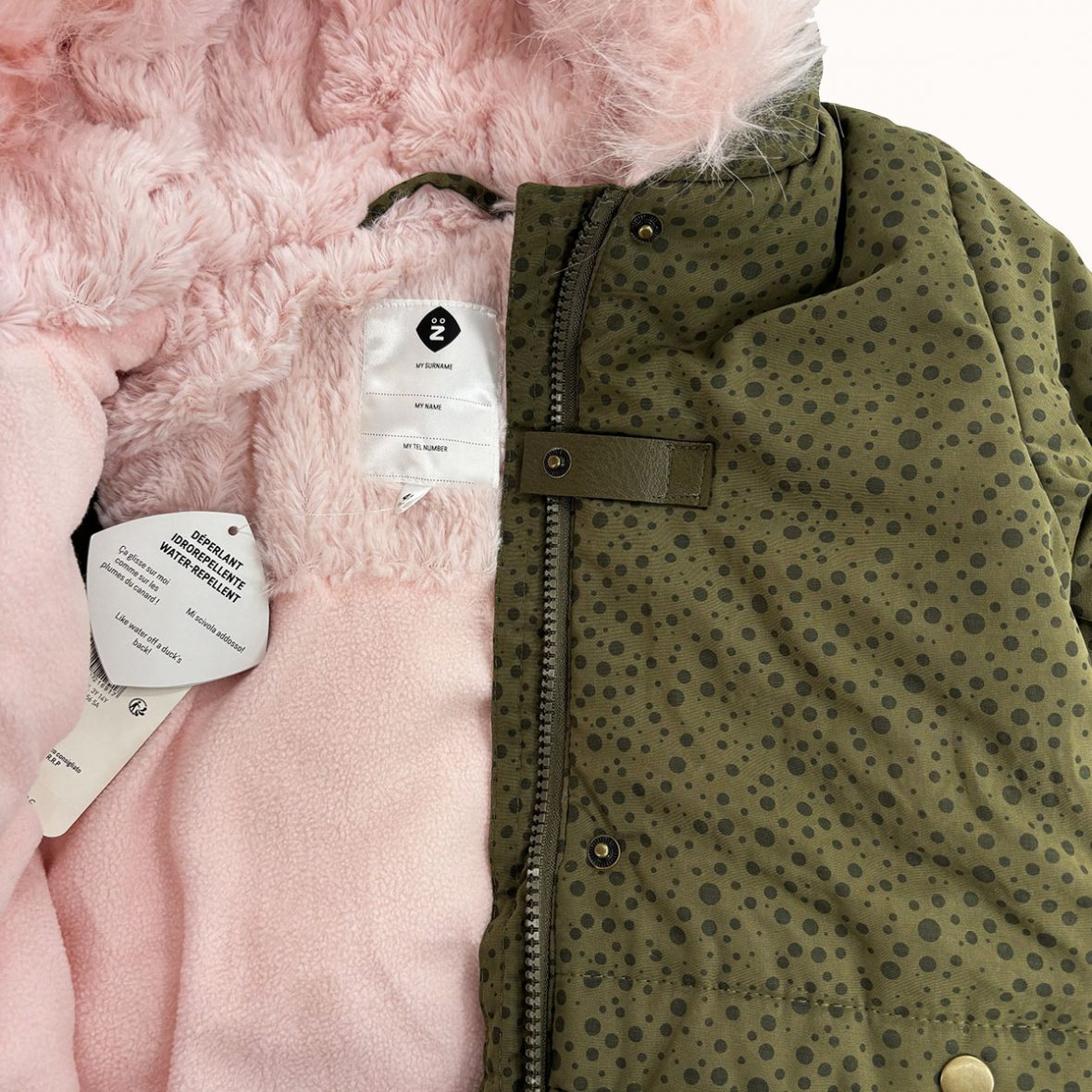 parka grain de blé fille verte