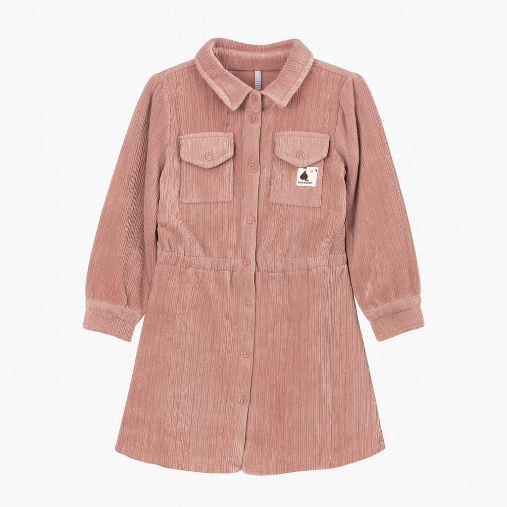 Robe chemise pour fille en velours