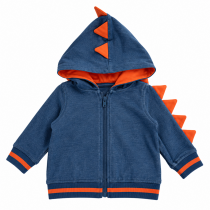 Sweat à capuche dinosaure bleu et orange