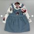 Ensemble Bébé Fille Minnie 2 Pièces – Robe Salopette Denim & T-Shirt Imprimé