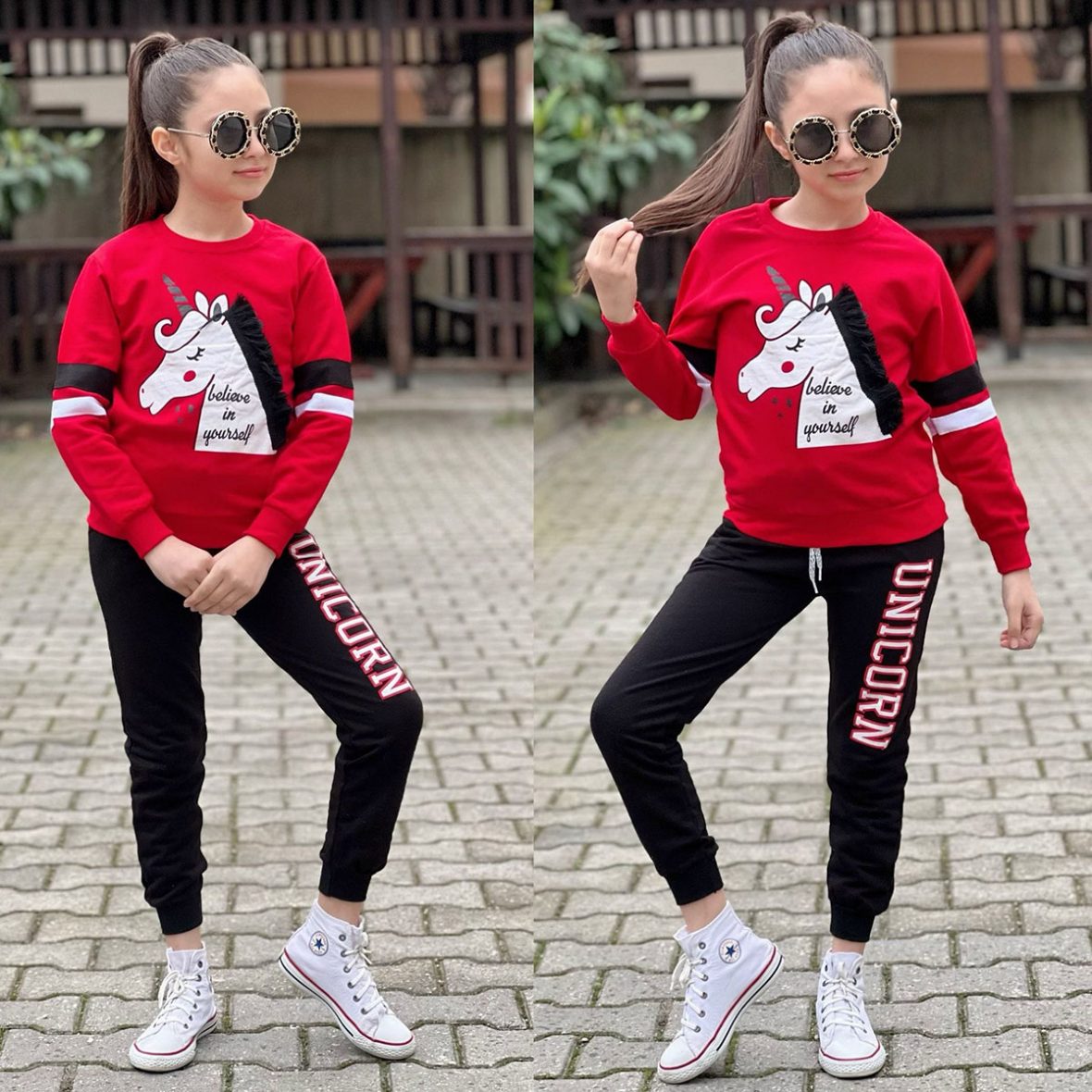 Jogging pour fille motif Unicorn