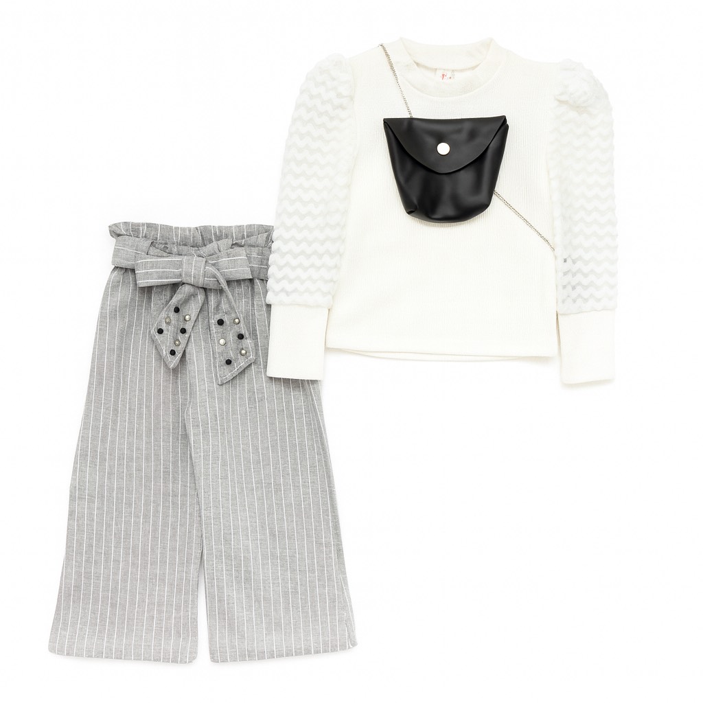 Ensemble pour fille pantalon large perlé