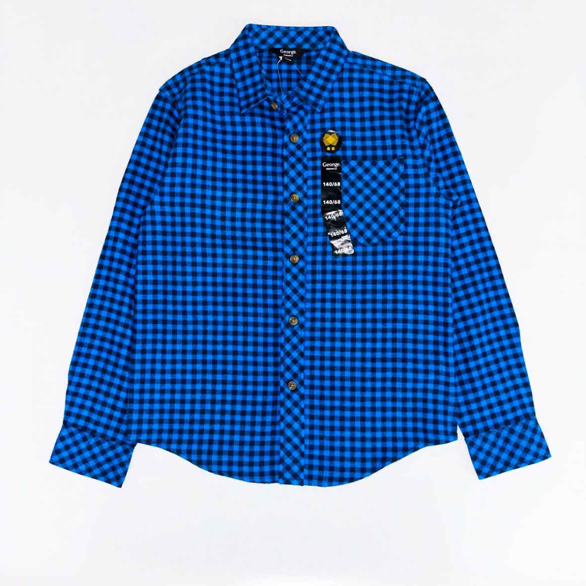 Chemise pour garçon by George bleu a carreaux