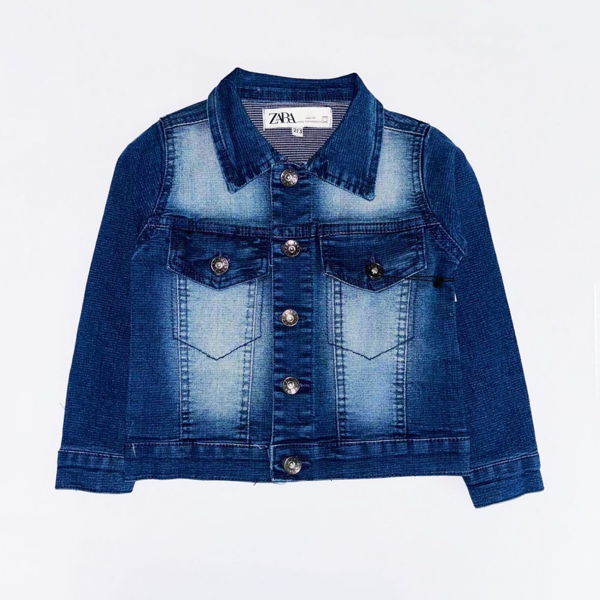 Veste jean gommé blue denim