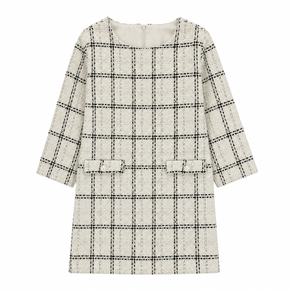 Robe en tweed avec deux poches