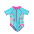 Maillot de bain une pièce turquoise tropical – Fille