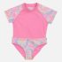 Maillot de Bain Fille Rose manches Tie & Dye
