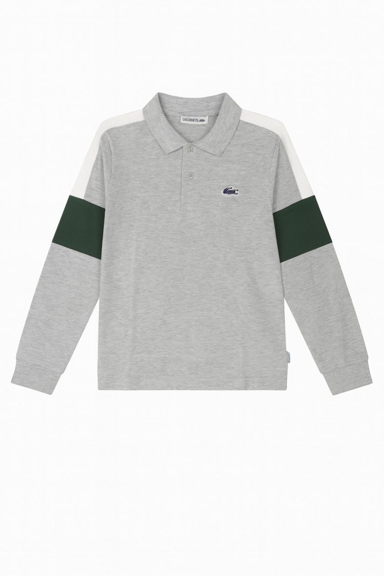 Polo manches longues tendance avec détails Lacoste contrastés