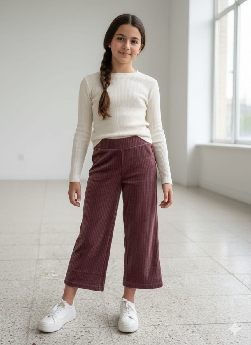 Pantalon Côtelé Coupe Large by zara