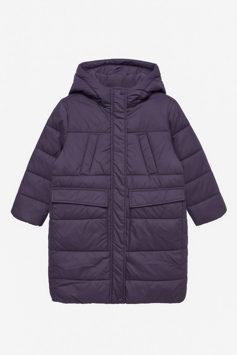 Manteau Long Matelassé à Capuche by sella