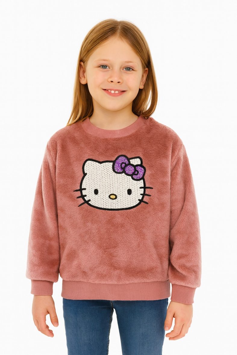 Sweat Fille Hello Kitty en Pilou Doux