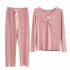 Pyjama côtelé femme avec nœud
