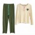 Pyjama côtelé femme motif cœur
