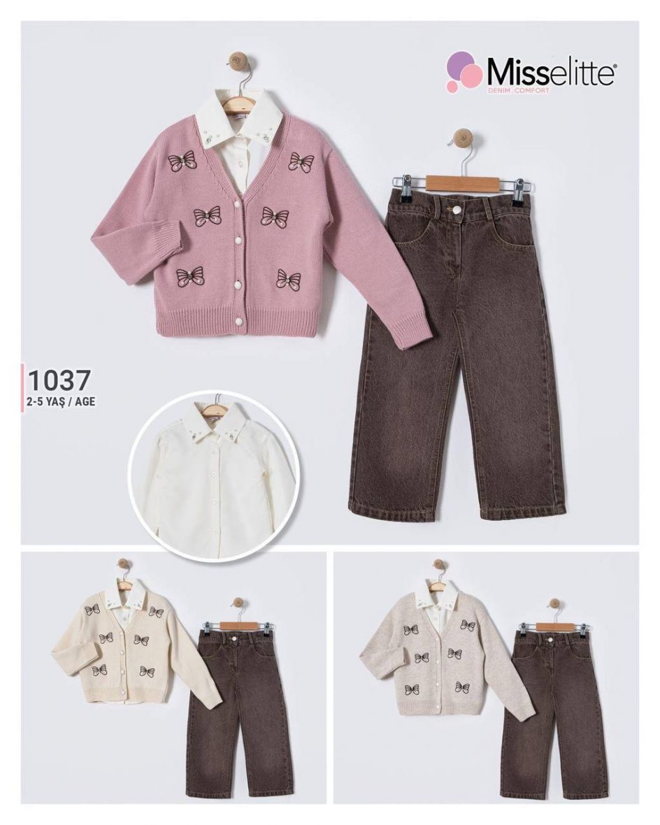 Ensemble Fille 3 Pièces Papillons miss elitte1037