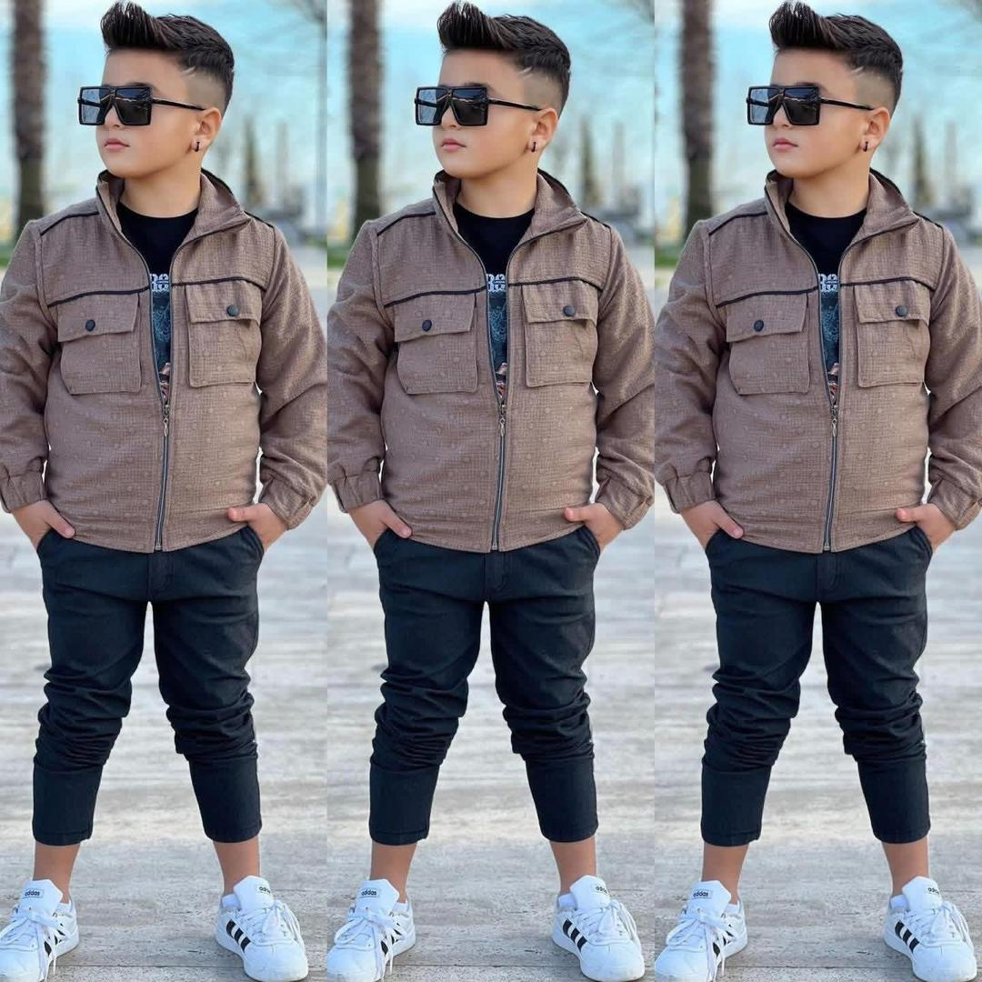 Ensemble Garçon 3 Pièces Veste Zippée