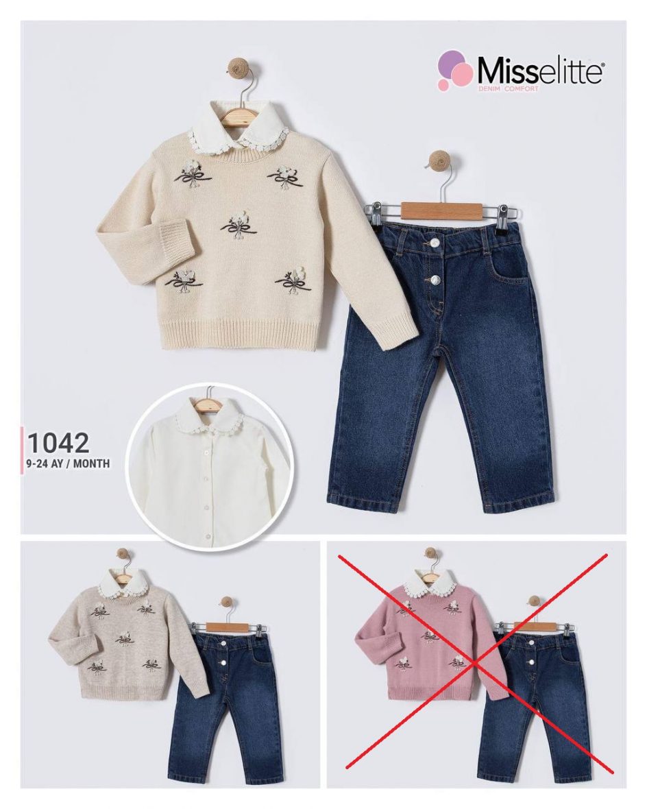 Ensemble Bébé Fille 3 Pièces Miss elitte 1042