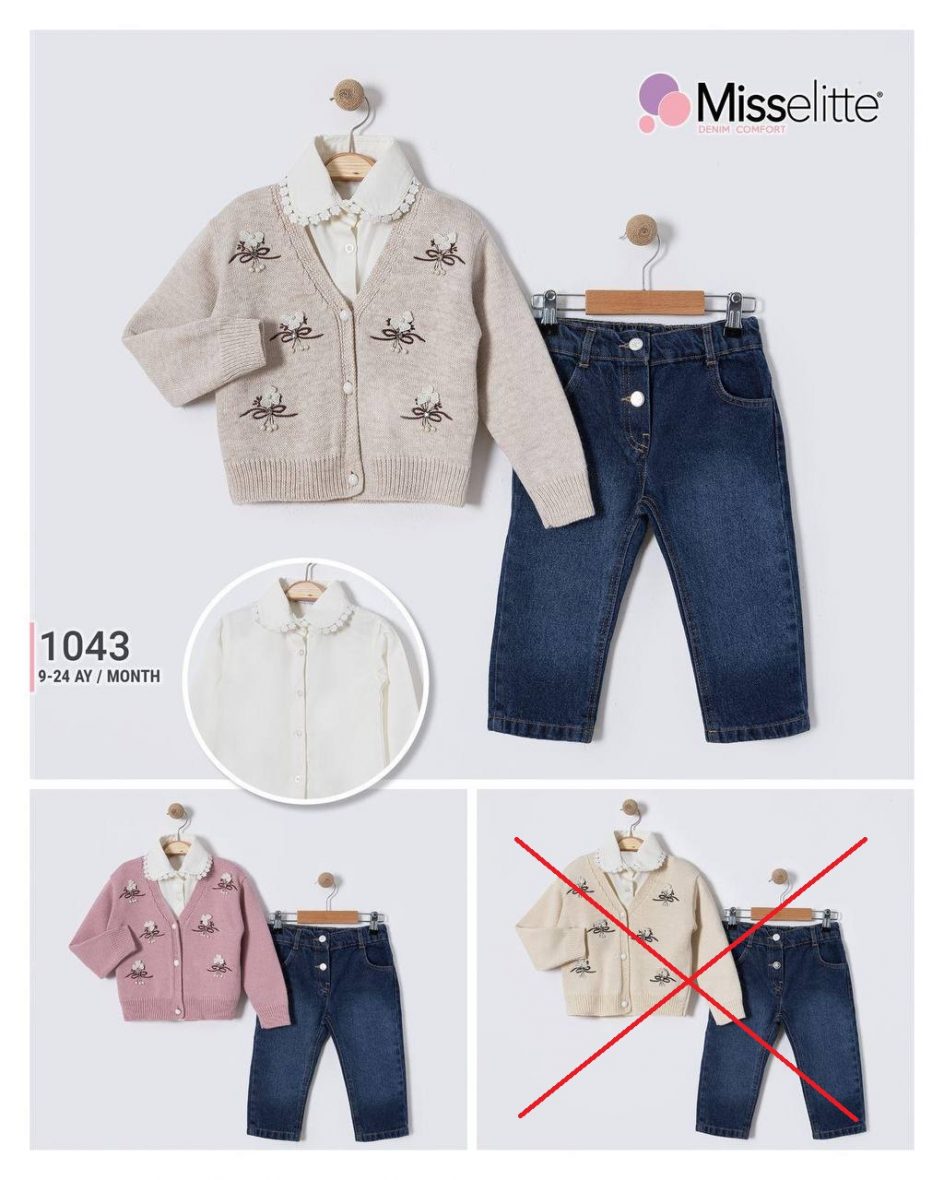 Ensemble Bébé Fille 3 Pièces Miss elitte 1043