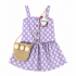 Ensemble 2 pièces Fille Été Vichy avec Petit Sac
