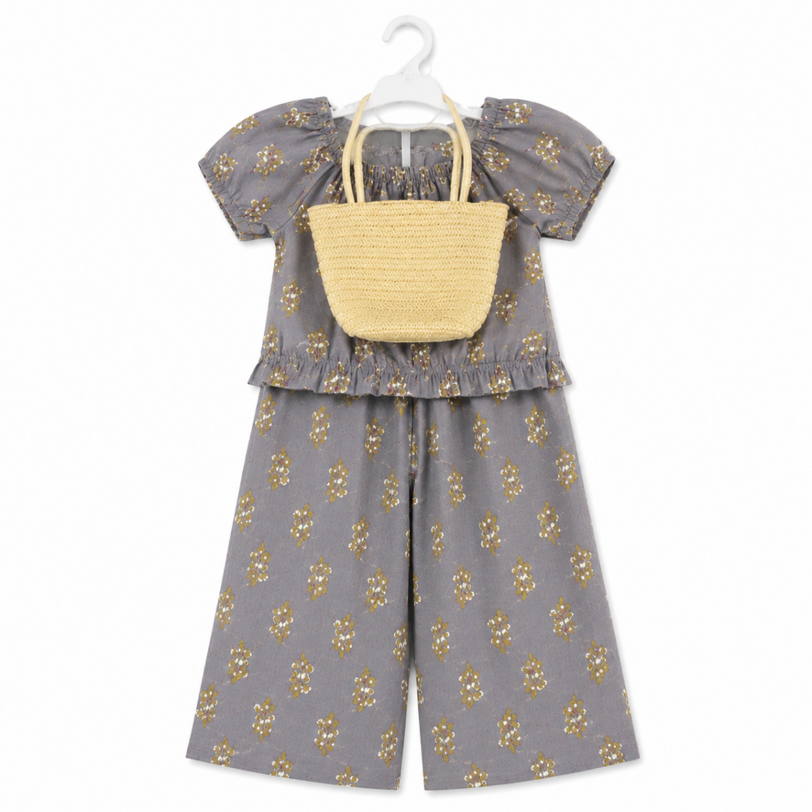 Ensemble fille pantalon large avec sac assorti