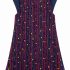 Robe Fille Plissée Bleu Nuit à Motifs