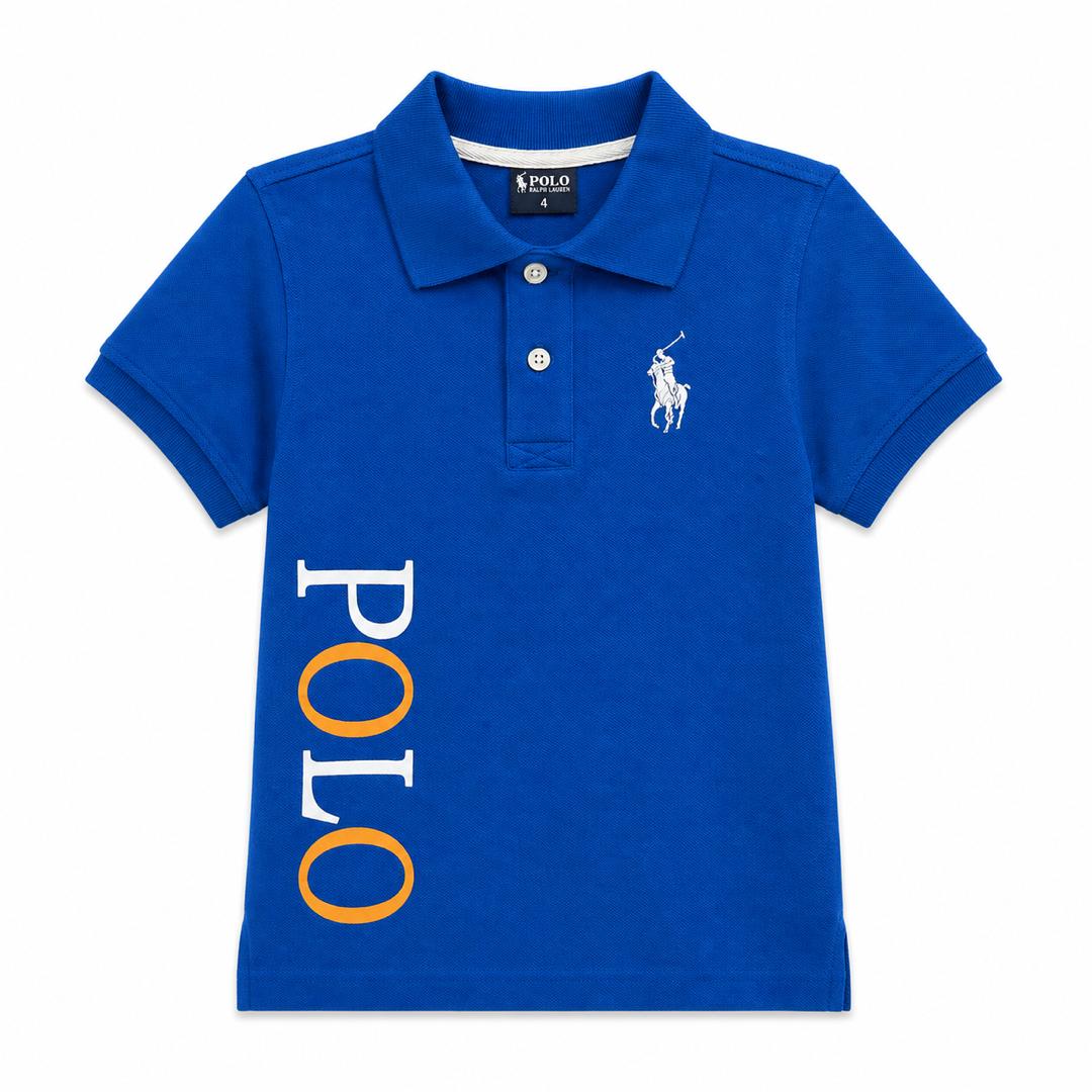 Polo enfant avec logo contrasté