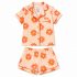 Pyjama boutonné Fille Fleur Orange & Pêche
