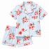 Pyjama boutonné Fille Fleuri Bleu Ciel