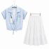 Ensemble Chemise Nouée & Jupe Brodée Fille