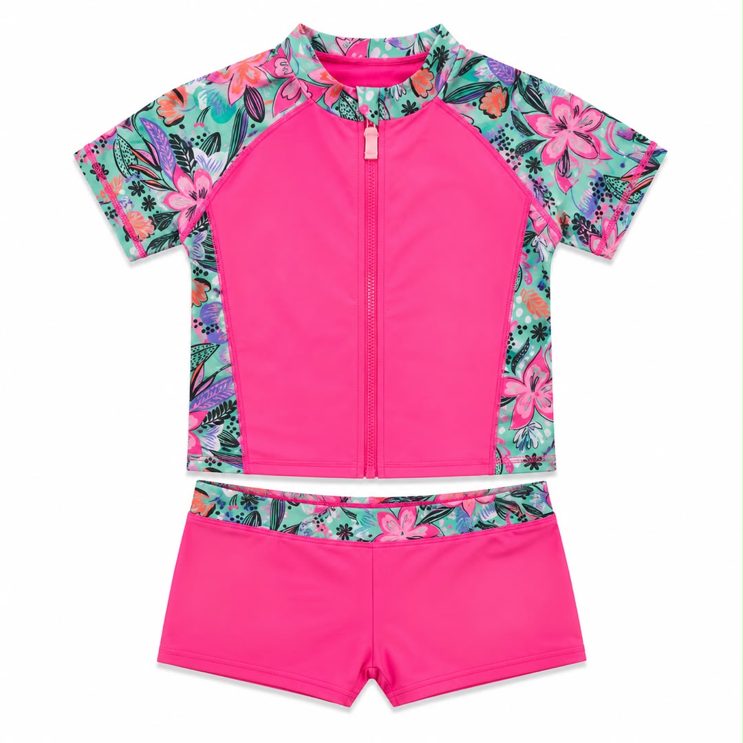 Maillot de bain 2 pièces anti-UV Floral Sport