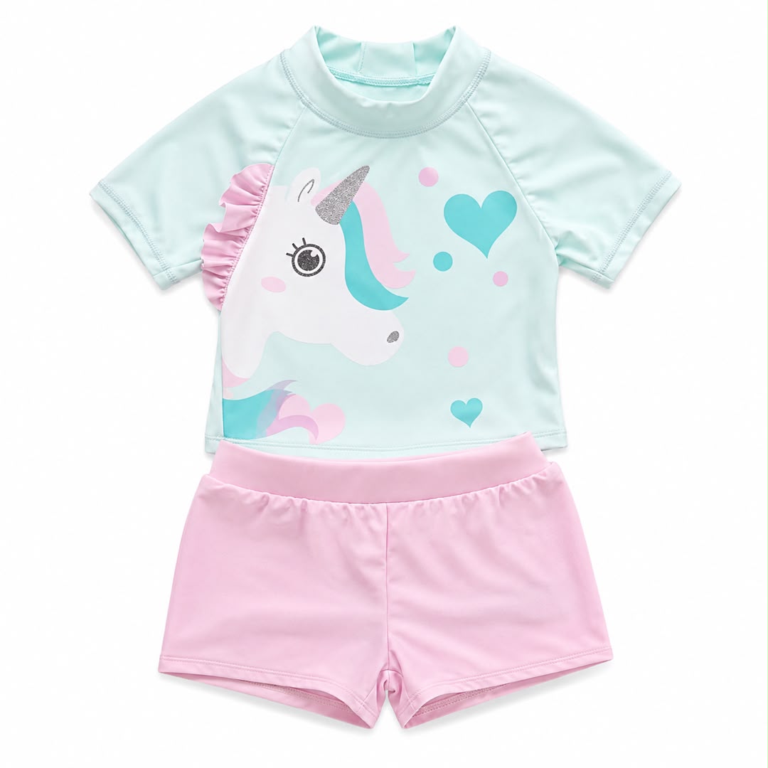 Maillot de bain 2 pièces anti-UV Licorne Magique