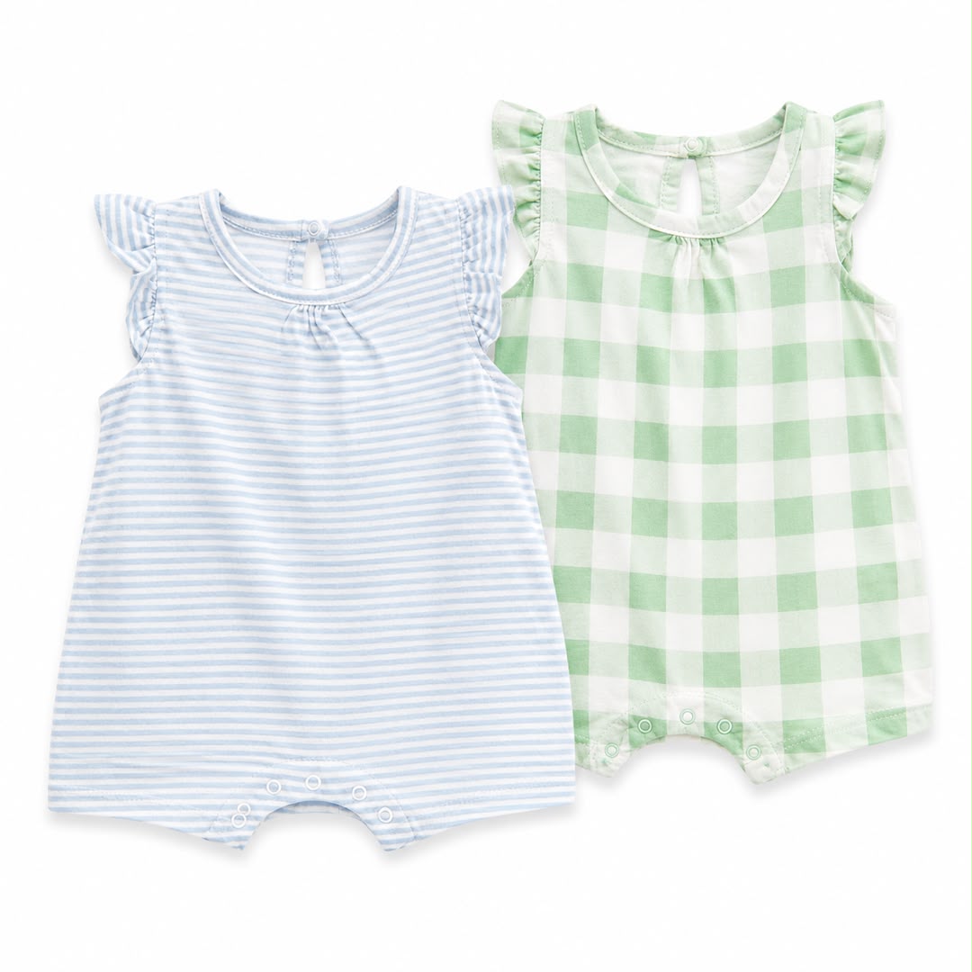 Lot de 2 Barboteuses Bébé Coton Douceur d’Été