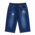 Bermuda en jean décontracté avec taille élastique