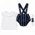 Ensemble Bébé Élégance à Bretelles – 3 Pièces