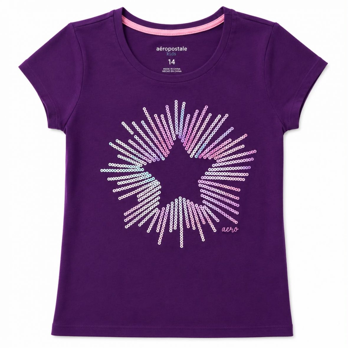 T-shirt fille imprimé tendance à manches courtes