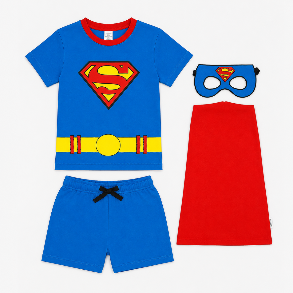Ensemble Super-Héros 4 Pièces Enfant avec Cape et Masque