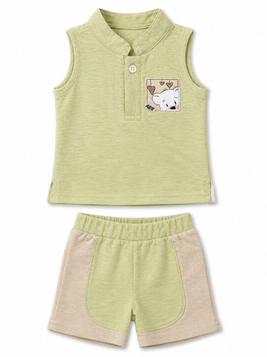 Ensemble Bébé Sans Manches Ourson